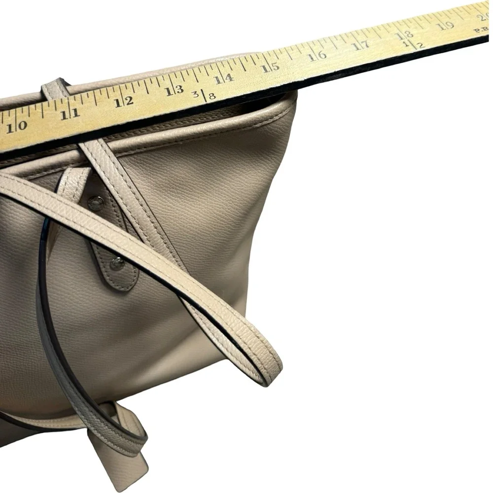 Coach City Zip Top Tote Pebbled Leather Blush Tan Camel Shoulder Bag Women
